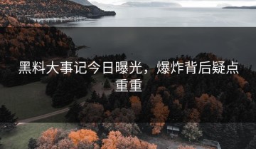 黑料大事记今日曝光，爆炸背后疑点重重
