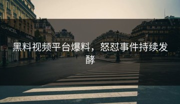 黑料视频平台爆料，怒怼事件持续发酵