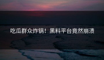 吃瓜群众炸锅！黑料平台竟然崩溃