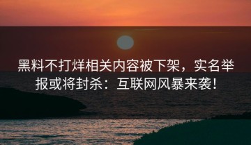 黑料不打烊相关内容被下架，实名举报或将封杀：互联网风暴来袭！