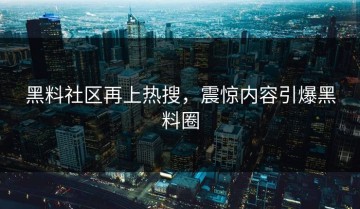 黑料社区再上热搜，震惊内容引爆黑料圈