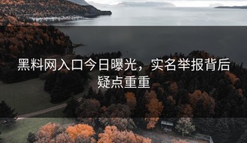 黑料网入口今日曝光，实名举报背后疑点重重