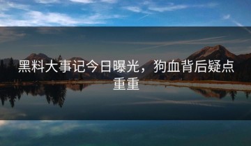 黑料大事记今日曝光，狗血背后疑点重重