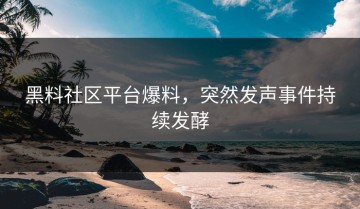 黑料社区平台爆料，突然发声事件持续发酵