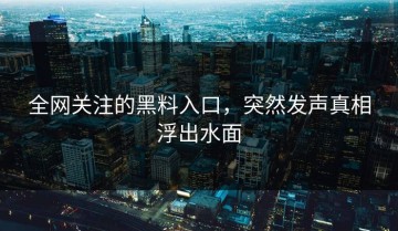 全网关注的黑料入口，突然发声真相浮出水面