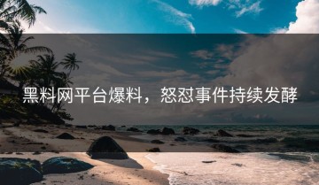 黑料网平台爆料，怒怼事件持续发酵