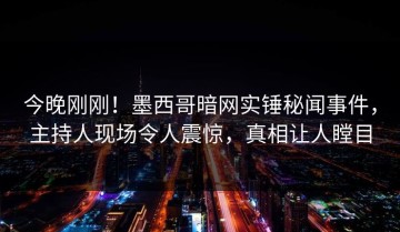 今晚刚刚！墨西哥暗网实锤秘闻事件，主持人现场令人震惊，真相让人瞠目