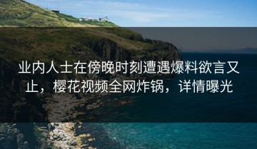 业内人士在傍晚时刻遭遇爆料欲言又止，樱花视频全网炸锅，详情曝光