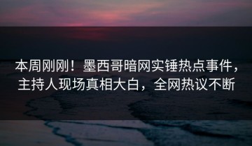 本周刚刚！墨西哥暗网实锤热点事件，主持人现场真相大白，全网热议不断