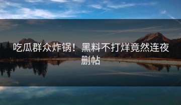 吃瓜群众炸锅！黑料不打烊竟然连夜删帖