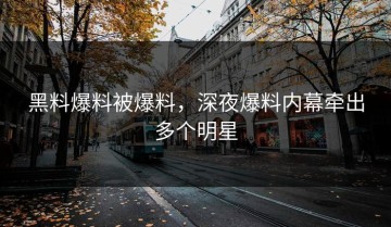 黑料爆料被爆料，深夜爆料内幕牵出多个明星