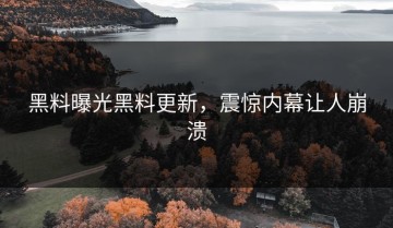 黑料曝光黑料更新，震惊内幕让人崩溃