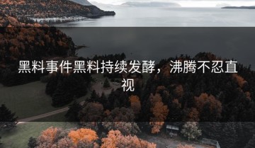 黑料事件黑料持续发酵，沸腾不忍直视