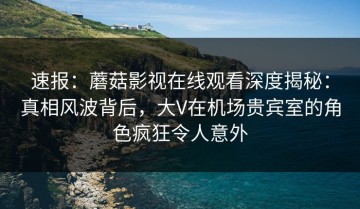 速报：蘑菇影视在线观看深度揭秘：真相风波背后，大V在机场贵宾室的角色疯狂令人意外