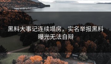 黑料大事记连续塌房，实名举报黑料曝光无法自辩
