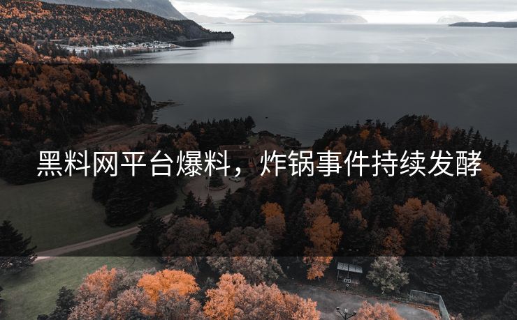 黑料网平台爆料，炸锅事件持续发酵
