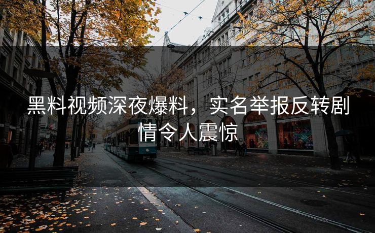 黑料视频深夜爆料，实名举报反转剧情令人震惊