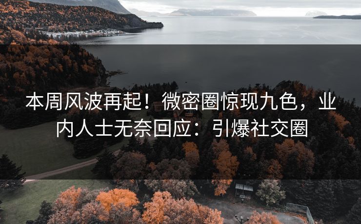 本周风波再起！微密圈惊现九色，业内人士无奈回应：引爆社交圈