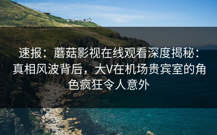 速报:蘑菇影视在线观看深度揭秘:真相风波背后,大V在机场贵宾室的角色疯狂令人意外 速报:蘑菇影视在线观看深度揭秘:真相风波背后,大V在机场贵宾室的角色疯狂令人意外
